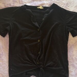 Black Button-Up Women's Top